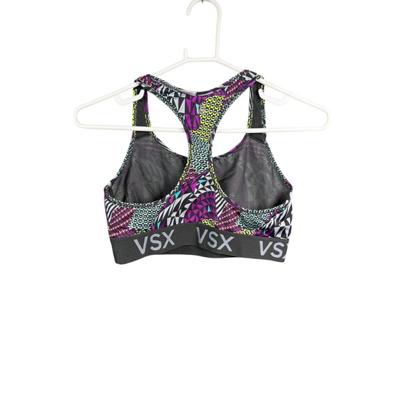 Victorias Secret VSX Sport Bra Shorts Set Womens Medium Multicolor Geometric - Picture 4 of 10